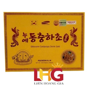 Nước Đông Trùng Hạ Thảo Hộp Gỗ Vàng Pocheon K.L.M 30ml x 60 Gói – Tăng Cường Sức Khỏe