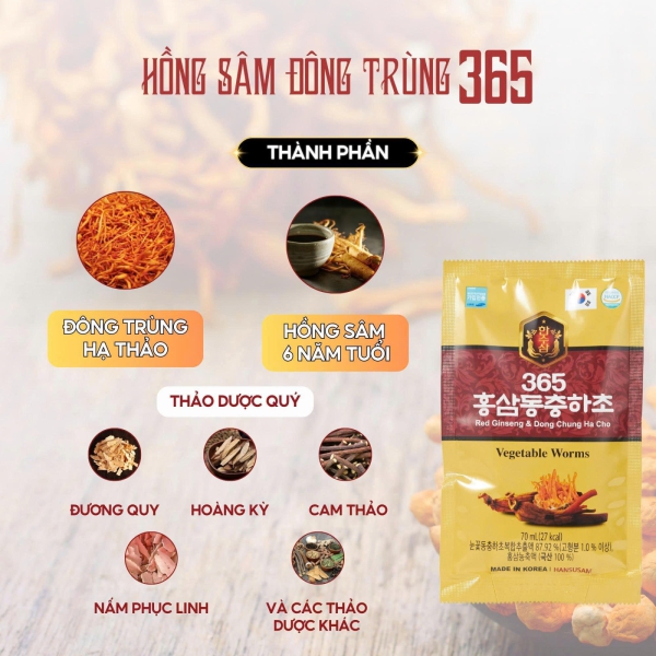 Hồng Sâm Đông Trùng 365 Hansusam: 
