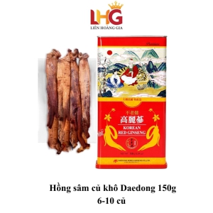 Hồng Sâm Củ Khô Daedong Hàn Quốc 150 Gram (6-10 củ) – Nguyên chất 100% sâm 6 năm tuổi vùng Geumsan giúp tăng đề kháng.