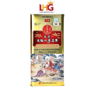 Thái Cực Sâm Tẩm Mật Ong Daedong hộp thiếc 600g – Giúp đại bổ cơ thể, tăng đề kháng, thanh lọc giải độc và phòng ngừa lão hóa tế bào.