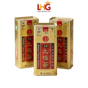 Thái cực sâm củ khô HQ (Thiên sâm) 300g - số 30 (30củ) - Daedong quy cách hộp thiếc chứa 100% thái cực sâm lớp Thiên sâm giúp đại bổ nguyên khí, tăng đề kháng và ổn định huyết áp.