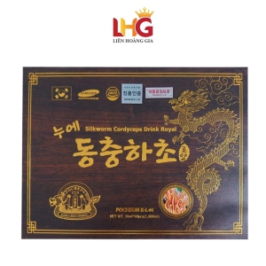 Nước Đông Trùng Hạ Thảo Pocheon K-L-M (Hộp Gỗ Đen 60 Gói x 30ml) – Quà Tặng Sức Khỏe Cao Cấp