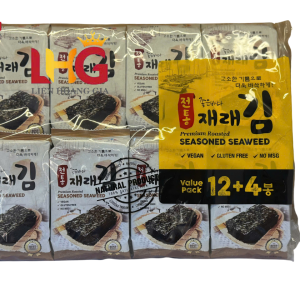 Rong Biển Ăn Liền KFish Vị Trà Xanh Nhập Khẩu Hàn Quốc Lốc 16 Gói – Giòn Ngon, Thanh Mát, Bổ Dưỡng