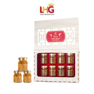 Yến Chưng Đông Trùng Hạ Thảo Hộp Gỗ 8 Lọ – Tinh Hoa Bổ Dưỡng, Quà Tặng Đẳng Cấp