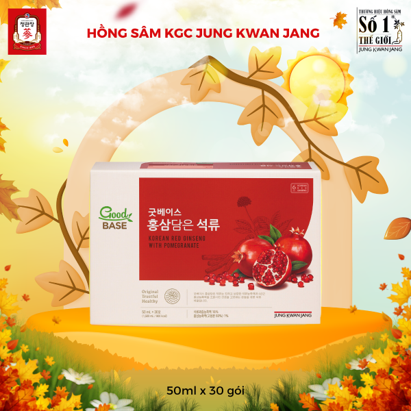 Nước Hồng Sâm KGC Goodbase Lựu Đỏ (50ml x 30 Gói) – Tinh Túy Thiên Nhiên Cho Sức Khỏe Và Sắc Đẹp