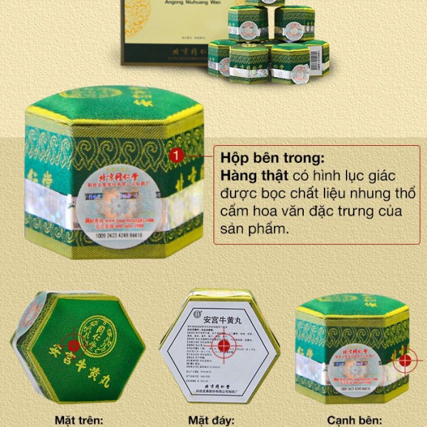 An Cung Ngưu Hoàng Hoàn Hộp Gấm Xanh Chính Hãng – Phòng Ngừa Tai Biến, Hỗ Trợ Tim Mạch