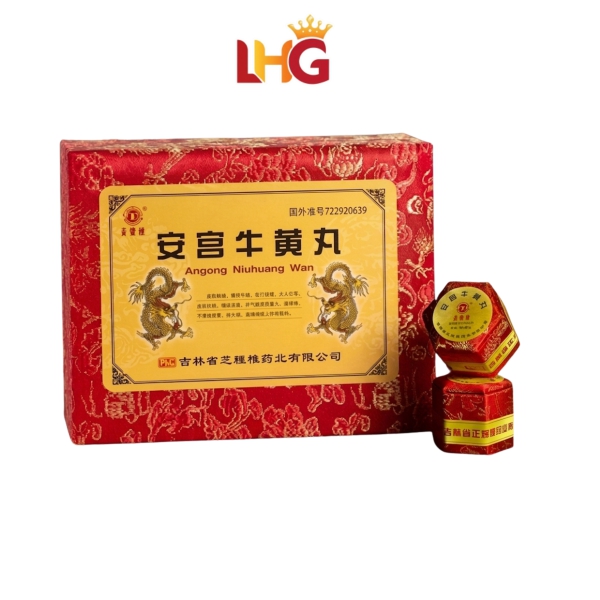 An Cung Ngưu Hoàng Hoàn Hộp Gấm Đỏ chính hãng thương hiệu Dược Phẩm Cát Lâm giúp hỗ trợ phòng ngừa tai biến đột quỵ, ổn định huyết áp và tăng cường sức khỏe tim mạch (Hộp 6 viên)..
