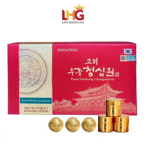 An Cung Woohwang Cheongsimwon BIO APGOLD – Hộp Giấy 10 Viên, Bảo Vệ Tim Mạch & Não Bộ