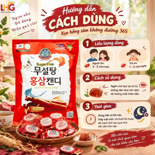Kẹo Hồng Sâm Không Đường 365 – Tuyệt Tác Đại Bổ Khí Huyết, Tăng Cường Sinh Lực Và Trường Thọ