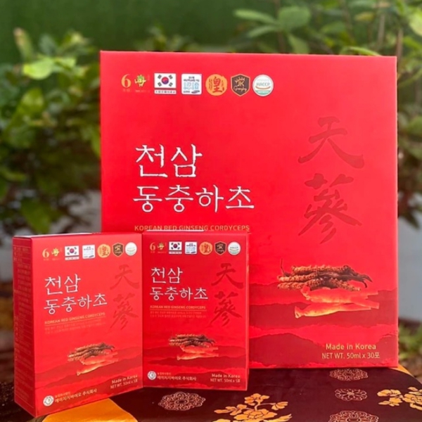 Thiên Sâm Đông Trùng Hàn Quốc (Hộp 30 Gói x 50ml) – Tinh Hoa Bồi Bổ & Phục Hồi Sinh Lực