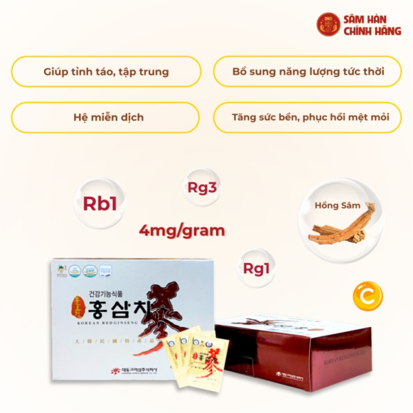 Trà Hồng Sâm Dạng Chiết Xuất Daedong Hàn Quốc 4mg/G (3g x 50 Gói)