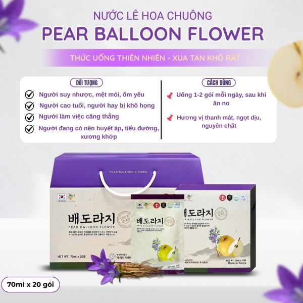 Nước Lê Hoa Chuông Hàn Quốc (20 Gói): Giải Pháp Vàng Cho Hệ Hô Hấp