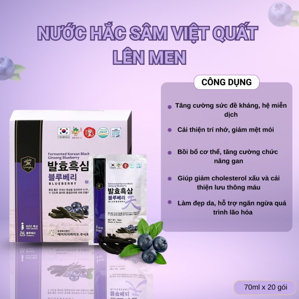 Nước Hắc Sâm Việt Quất Lên Men – Bí Quyết Trẻ Hóa Và Tăng Cường Sinh Lực