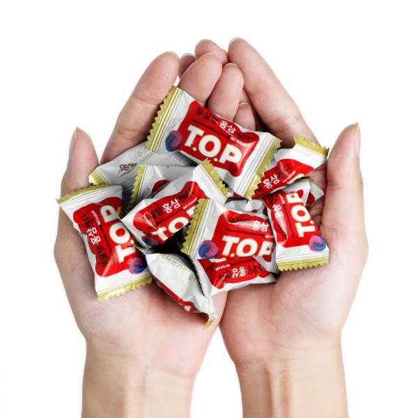 Kẹo Hồng Sâm T.O.P Daesan 500g – Kẹo Sâm Hàn Quốc Không Đường Cho Sức Khỏe