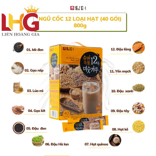 Bột ngũ cốc 12 loại hạt Damtuh Hàn Quốc