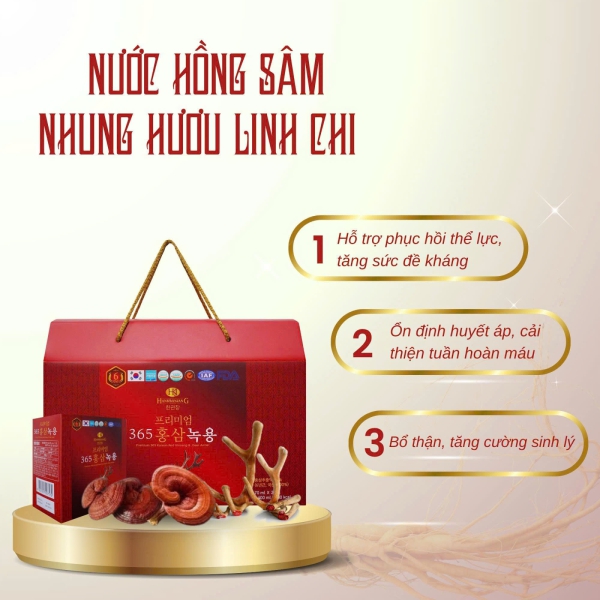 Nước Hồng Sâm Nhung Hươu Linh Chi Hankwanjang 365 – Tuyệt Tác Đại Bổ Khí Huyết, Tăng Cường Sinh Lực Và Trường Thọ