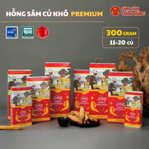 Hồng Sâm Củ Khô Daedong Hàn Quốc 300g (11 - 20 củ)