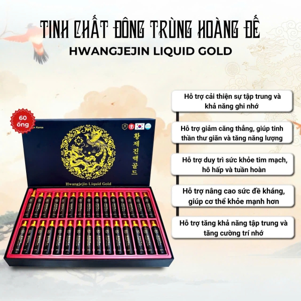 Tinh Chất Đông Trùng Hoàng Đế Hwangjejin Liquid Gold (60 Ống x 20ml)