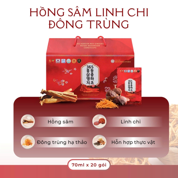 Nước Hồng Sâm Linh Chi Đông Trùng – Tinh Hoa 