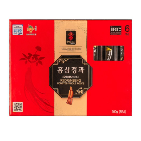 Hồng Sâm Củ Tẩm Mật Ong Sobaek Hàn Quốc Hộp 300g - Bồi Bổ Sức Khỏe Toàn Diện