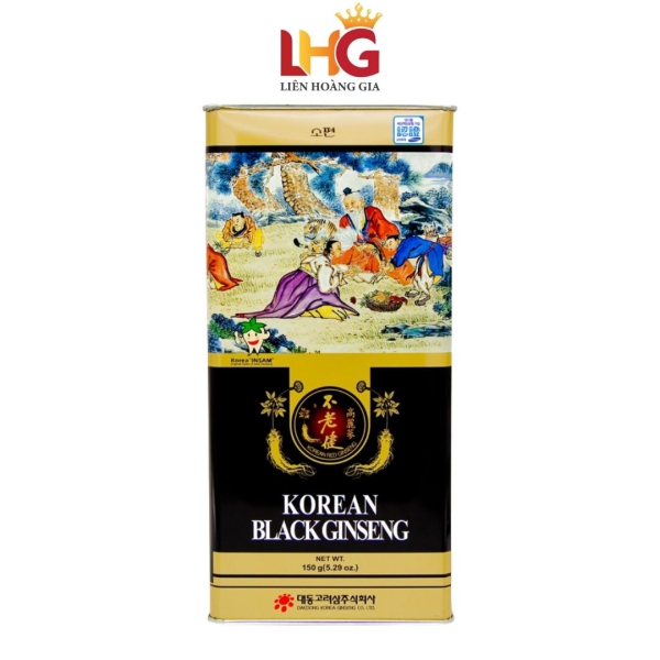 Hắc Sâm Củ Khô Daedong Loại Nhỏ hộp thiếc 150gr ( 16-25 củ ) – Cao cấp trải qua 9 lần hấp sấy giúp tăng sinh lý, phát triển trí não, bồi bổ nguyên khí và điều hòa đường huyết.