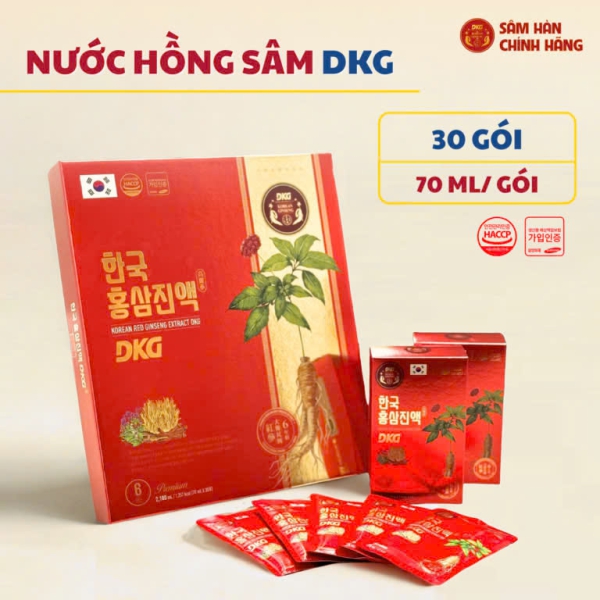 Nước Hồng Sâm DKG (30 Gói x 70ml) Hàn Quốc Chính Hãng