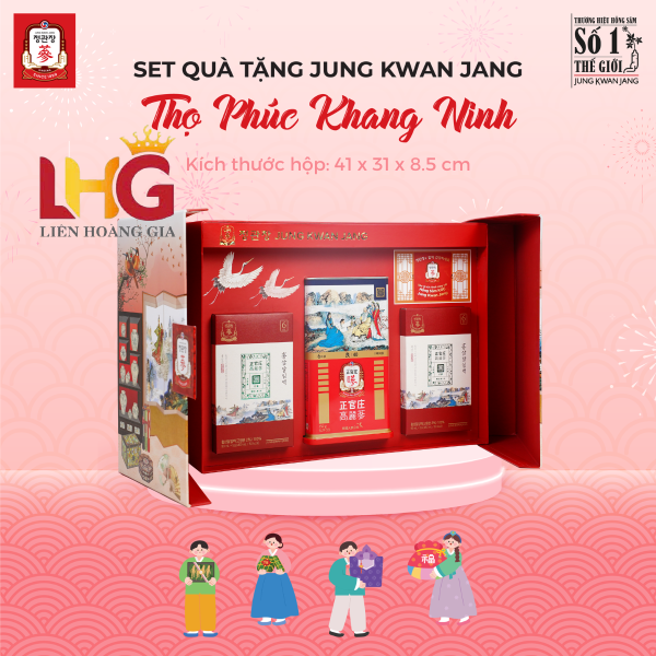 Hộp Quà Thọ Phúc Khang Ninh KGC Hàn Quốc – Tinh Hoa Nhân Sâm Chính Phủ, Gửi Trao Lời Chúc Tứ Đức Viên Mãn