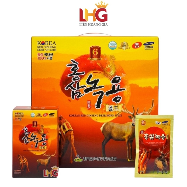 Nước Hồng Sâm Nhung Hươu GyeongBuk Kanghwa 30 gói x 70ml – kết hợp nhung hươu cùng táo đỏ và sâm angelica giúp bồi bổ cơ thể, tăng cường đề kháng.
