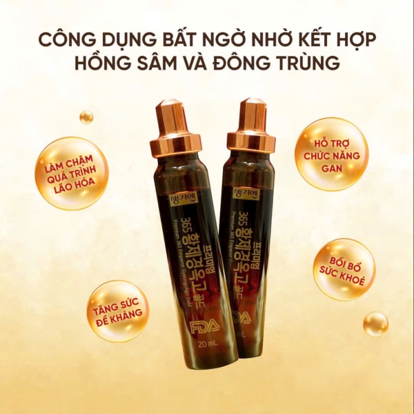 Tinh Chất Đông Trùng Premium 365 Emperor Gyeongokgo Gold 60 Ống Hàn Quốc – Bồi Bổ Toàn Diện, Quà Tặng Sức Khỏe Cao Cấp