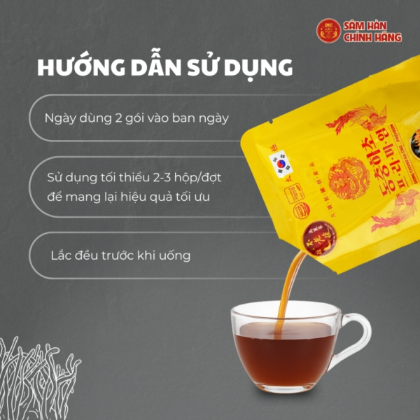 Đông trùng hạ thảo cao cấp (30ml* 60 gói) – Daedong chiết xuất từ nấm Japonica thượng hạng giúp ích phế, bổ thận, bồi bổ cơ thể và nâng cao miễn dịch tự nhiên.