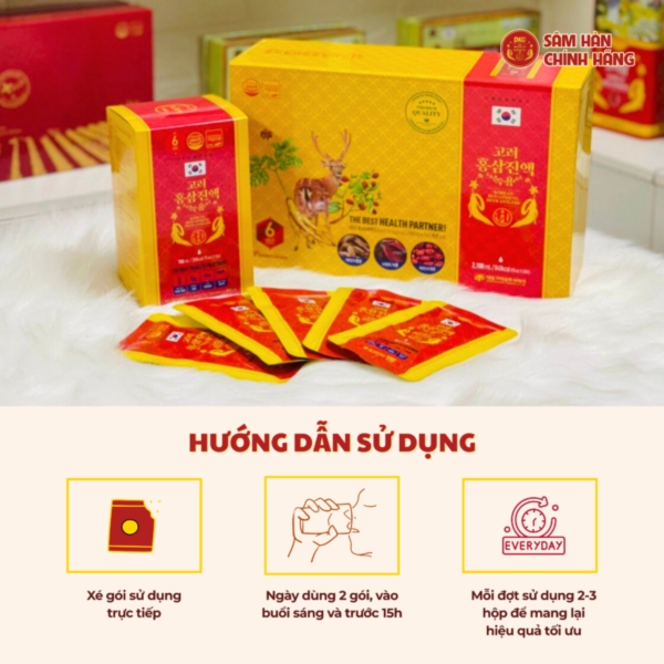 Nước Hồng Sâm Nhung Hươu Daedong (Hộp 30 Gói x 70ml) - Ích khí bổ huyết, tăng cường hệ miễn dịch và ổn định huyết áp toàn diện.