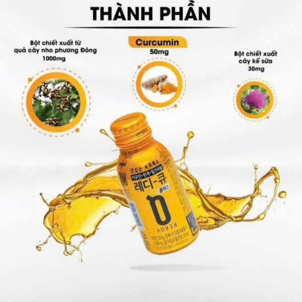 Nước Giải Rượu Ready Q (10 Chai) – Curcumin & Hovenia Dulcis Giảm Say, Bổ Gan