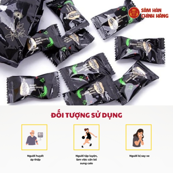 Kẹo hắc sâm Hàn Quốc Daedong 250g –  Giúp bồi bổ cơ thể, tăng đề kháng, thư giãn tinh thần và bảo vệ răng miệng.
