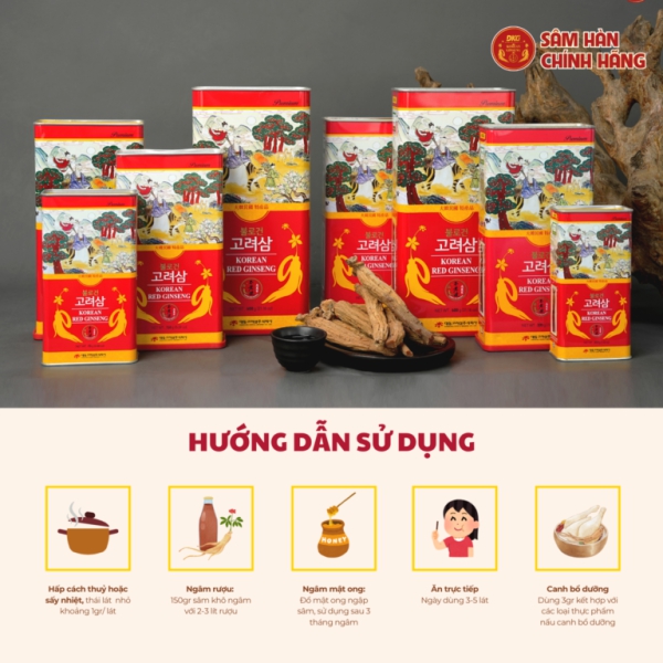 Hồng Sâm Củ Khô Daedong Hàn Quốc 300g (11 - 20 củ)