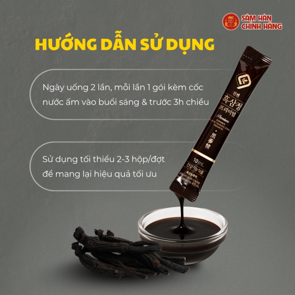 Hắc sâm HQ cao cấp 12mg/g (10mlx30 stick) - Daedong giúp tăng đề kháng, bồi bổ thể lực, giảm mệt mỏi và phục hồi cơ thể nhanh chóng.
