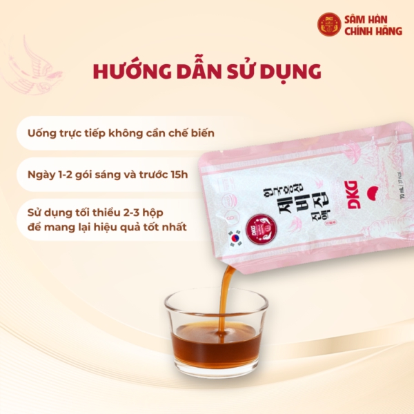 Nước Hồng Sâm Yến Sào G-BIRD DKG Hộp 70ml x 30 – Gói công thức phối trộn hồng sâm 6 năm tuổi, yến sào, linh chi và đông trùng hạ thảo giúp bồi bổ cơ thể.