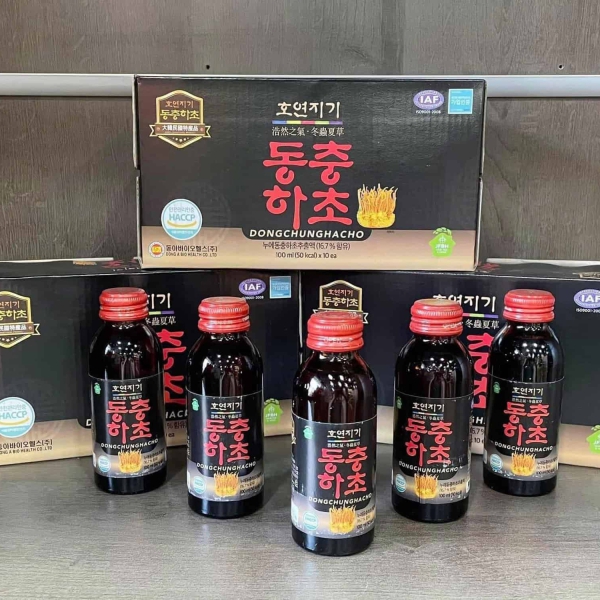Nước Uống Đông Trùng Hạ Thảo Hàn Quốc DongA (Hộp 10 Chai) – Tăng Cường Miễn Dịch & Sức Bền