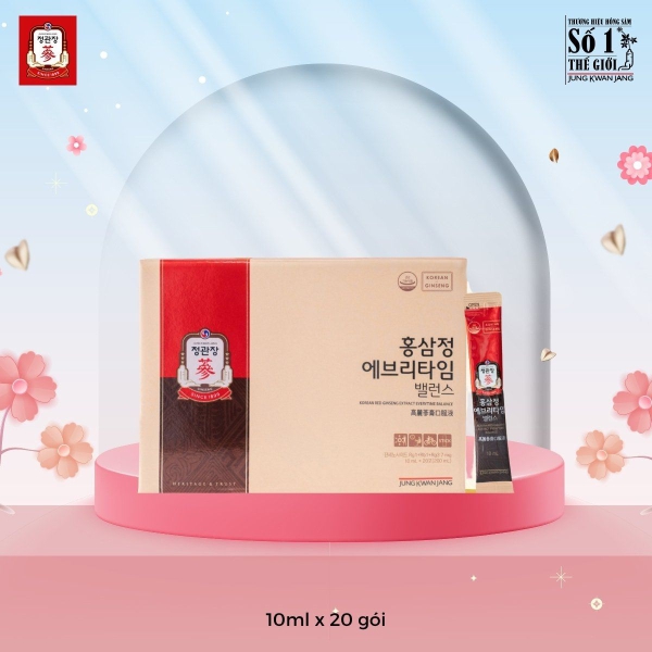 Tinh Chất Hồng Sâm KGC Everytime Balance 10mL x 20 Gói: Liệu Trình 20 Ngày Sức Khỏe Toàn Diện