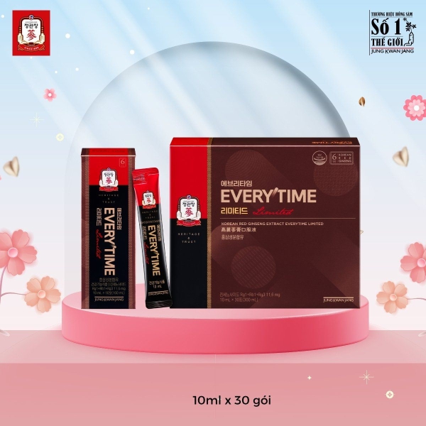 Tinh Chất Hồng Sâm Pha Sẵn KGC Everytime Limited: Tinh Hoa Địa Sâm Dạng Gói Độc Quyền