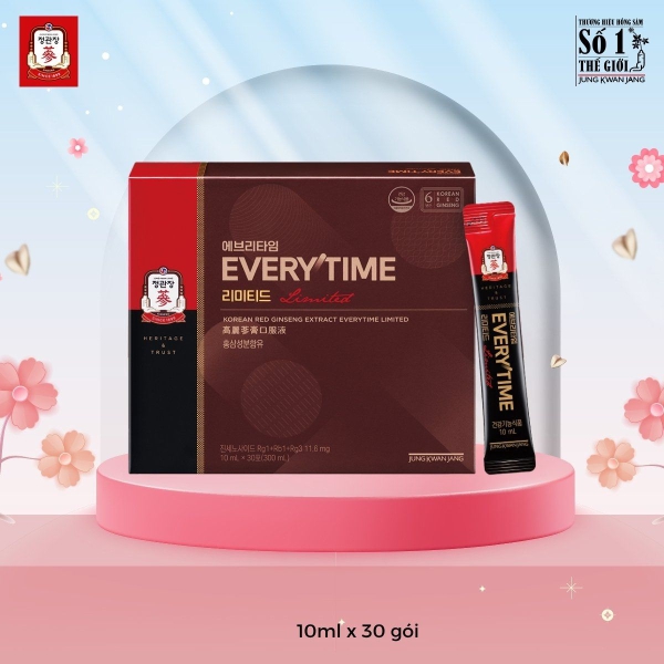 Tinh Chất Hồng Sâm Pha Sẵn KGC Everytime Limited: Tinh Hoa Địa Sâm Dạng Gói Độc Quyền