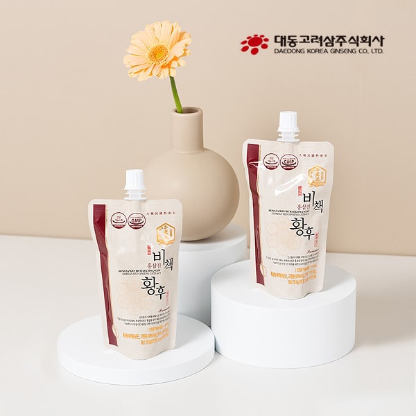 Nước Hồng Sâm Hoàng Hậu Hongsamjin Bichaek Hwanghu Daedong (Hộp 20 Gói x 120ml) - Bí quyết dưỡng nhan, bổ huyết, tăng đề kháng và chống lão hóa tầng sâu.