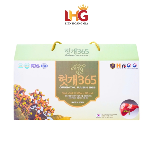 Mát Gan Nho Khô Phương Đông 365 Hàn Quốc (Hộp 30 Gói x 50ml) - Giải Pháp Thanh Lọc Gan Từ Hàn Quốc
