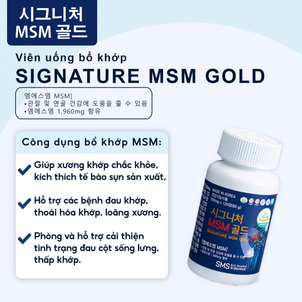 Viên Bổ Khớp MSM Hàn Quốc (Hộp 4 Lọ): Công Thức Giảm Đau Toàn Diện