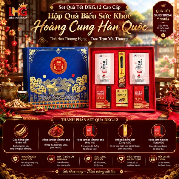 Set Quà Tết DKG.12 Cao Cấp – Hộp Quà Biếu Sức Khỏe Hoàng Cung Hàn Quốc