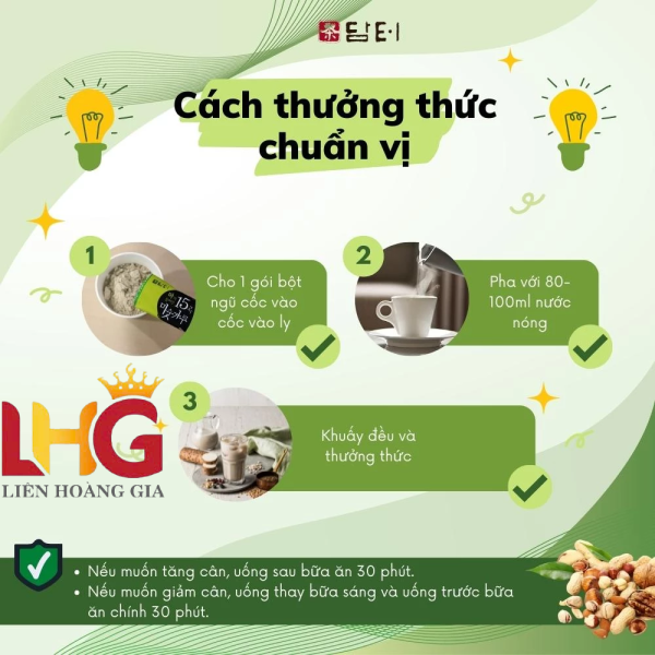 Bột ngũ cốc 15 loại hạt Damtuh Hàn Quốc