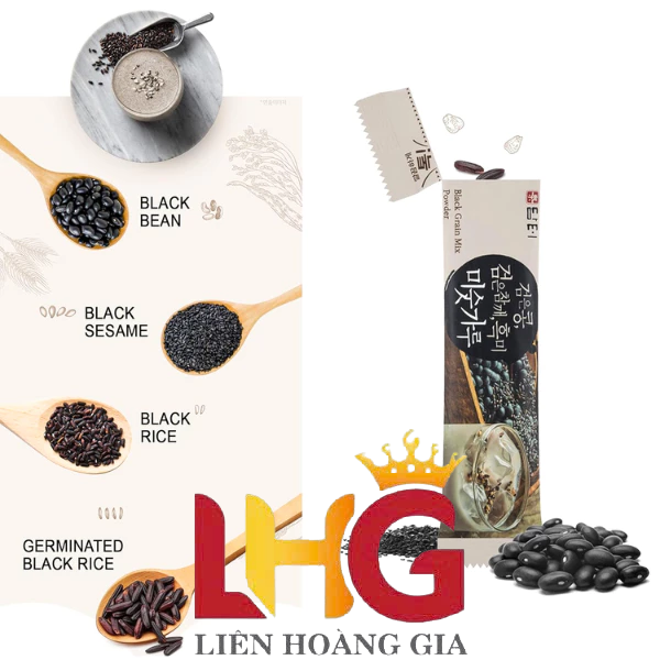 Bột Ngũ Cốc Hàn Quốc Damtuh Vị Mè Đen Hộp 40 gói 800g