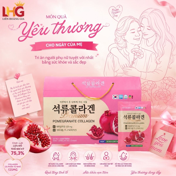 Nước Collagen Lựu Hàn Quốc Premium 50ml x 20 Gói