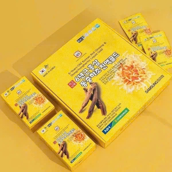 Nước Đông Trùng Hạ Thảo Dongchunghacho Liquid Gold Samsung Hàn Quốc 30 Gói – Bồi Bổ Sức Khỏe Toàn Diện