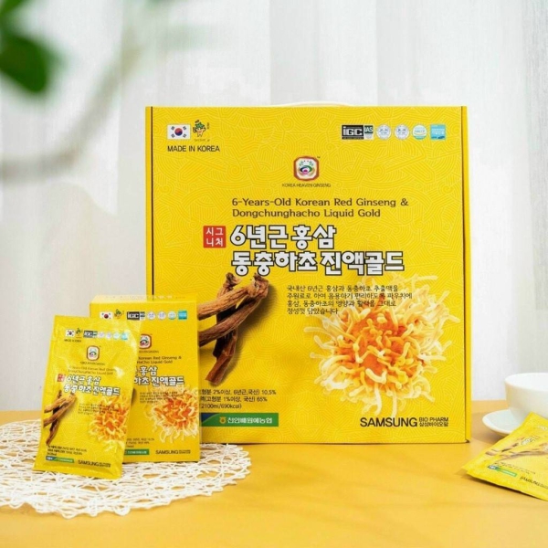 Nước Đông Trùng Hạ Thảo Dongchunghacho Liquid Gold Samsung Hàn Quốc 30 Gói – Bồi Bổ Sức Khỏe Toàn Diện