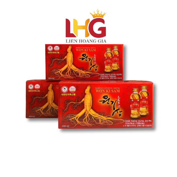 Nước Hồng Sâm Có Củ Wonkisam 120ml x 10 Chai: Tinh Túy Từ Sâm Tươi Hàn Quốc